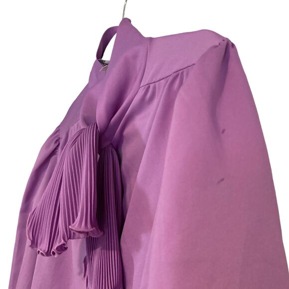 Womens Vintage 70s Orchid Purple Levi Strauss Frill Neck Button Up Top Size 16 - Picture 8 of 16